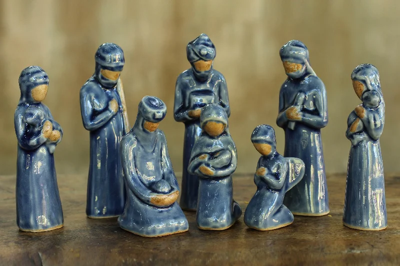 - Hamster silent running wheel to prevent chewingThai Holy Birth in Blue Unique 8-piece Celadon Ceramic Nativity Scene