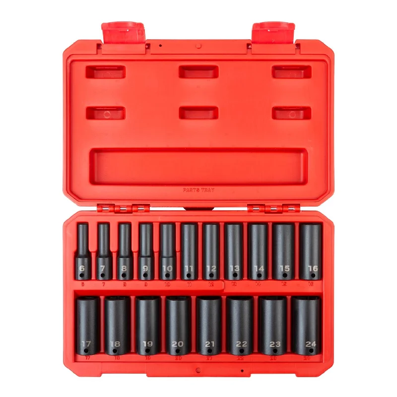 - Winter dog thick down jacket3/8 Inch Drive Deep 6-Point Impact Socket Set, 19-Piece (6-24 mm) - Case