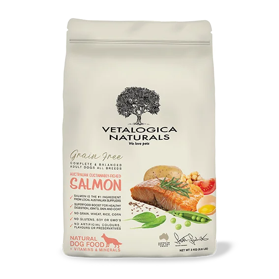 - High protein dog foodVetalogica Naturals Grain Free Salmon Adult Dog Food