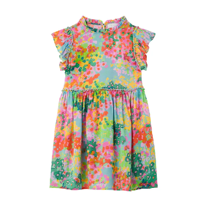 - Summer pet ice matStella McCartney Blue Painted Floral Cupro Dress