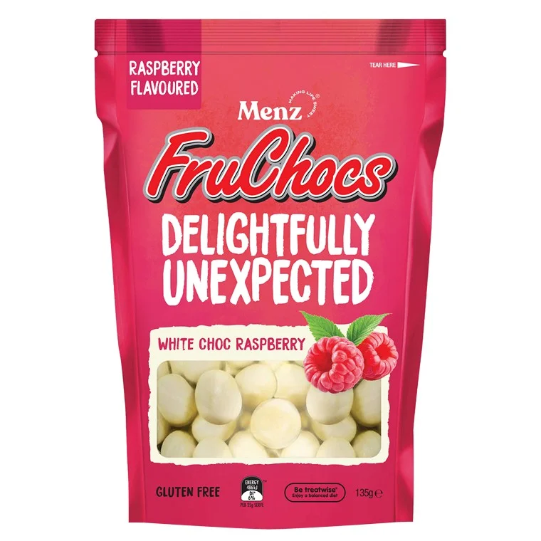  -Splash-proof food bowl AND Anti-choking slow food bowlMenz Fruchocs White Choc Raspberry, 135gm