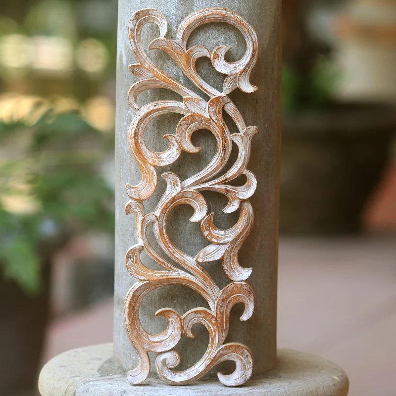 - Pet water dispenser UV sterilization versionGentle Fern Hand Carved Wood Wall Panel with Fern Motif from Bali