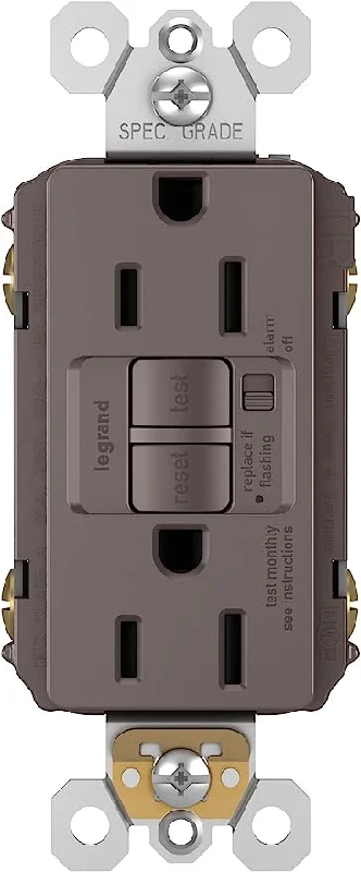 - Air box TSA certified check-in15A Spec Grade Tamper Resistant Self Test GFCI Receptacle, Brown