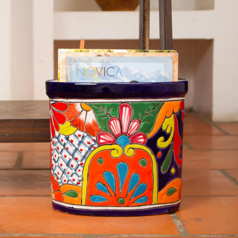  -Explosion-proof leash FOR LARGE dogsTalavera Collector Floral Talavera-Style Ceramic Waste Bin from Mexico