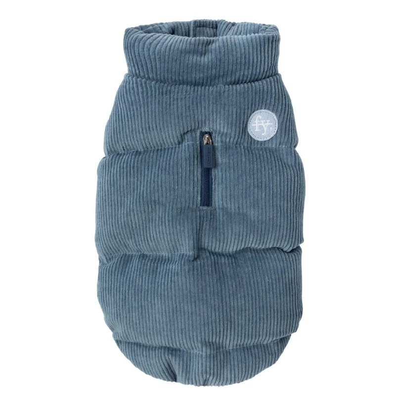 - Foldable and portable cat bagFuzzyard Dog Coat - Mosman Puffer - Washed Blue 2