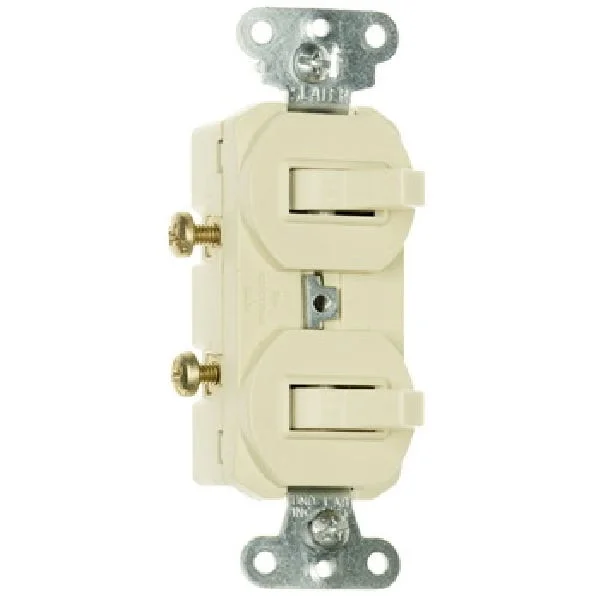 ---15A 120V Double Combination Switches, Ivory