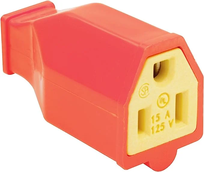 Pet Products15A 125V Straight Blade Connector, 3 Wire, Orange