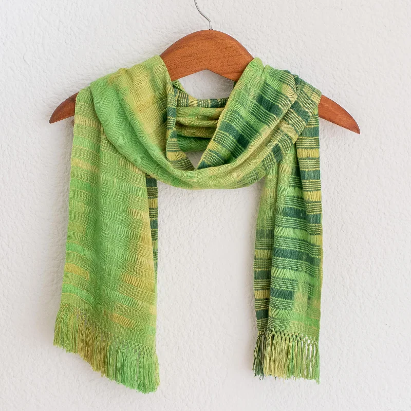 - Deodorizing cat litter tofu litterEvergreen Backstrap Rayon Chenille Handmade Scarf in Shades of Green