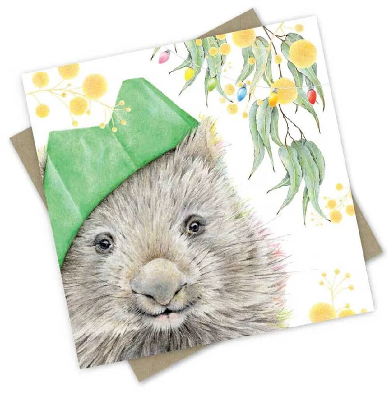 - Organic cotton dog bibsPopcorn Blue Wombat-y Christmas Card