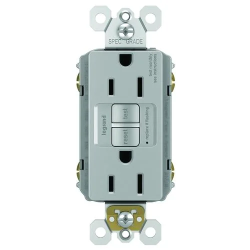 ---15A Self-Test GFCI Receptacle, Gray