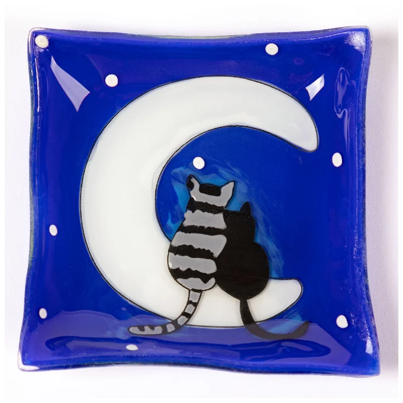 - Remote interactive pet feederMoonlight Cats Recycled Glass Square Dish