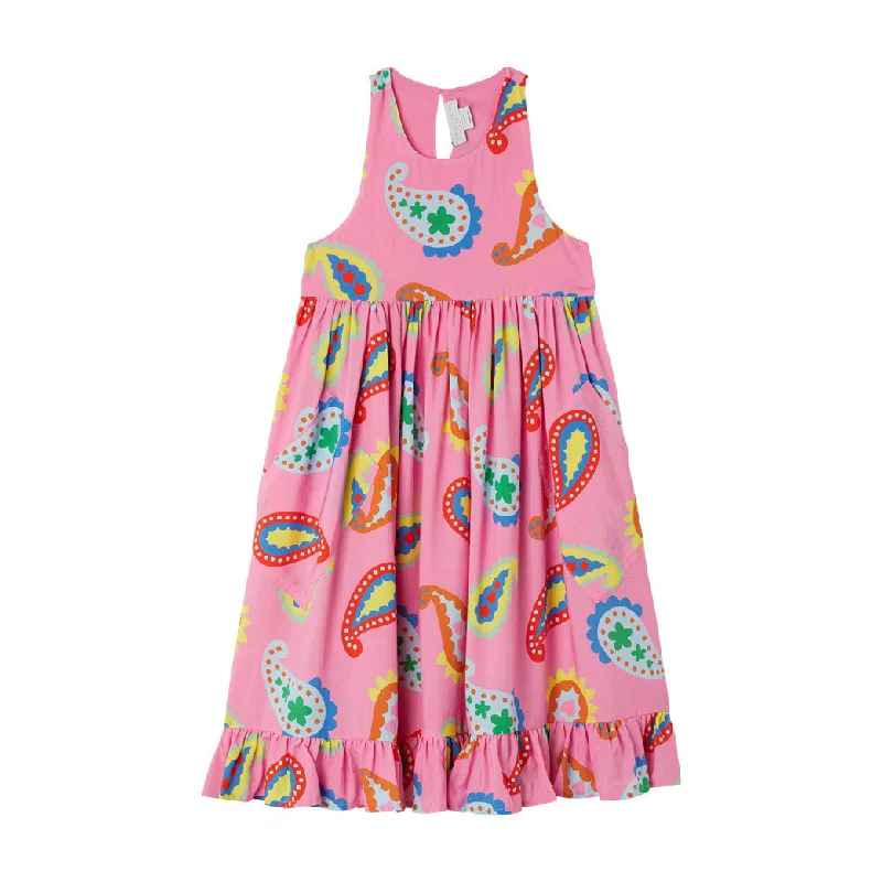 - Foldable and portable cat bagStella McCartney Pink Sleeveless Graphic Paisley Dress