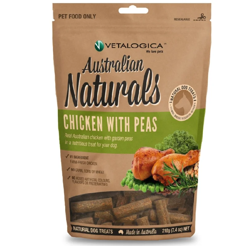 ---Australian Naturals Chicken with Peas Treats for Dogs 210g