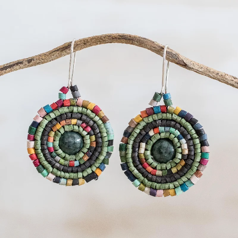 - Chinchilla cooling ice nest ceramic plateCultural Essence Jade and Colorful Ceramic Beaded Dangle Earrings