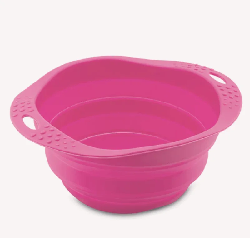 - ​​Christmas pet Christmas clothingBeco Silicon Travel Bowl - Pink - Small