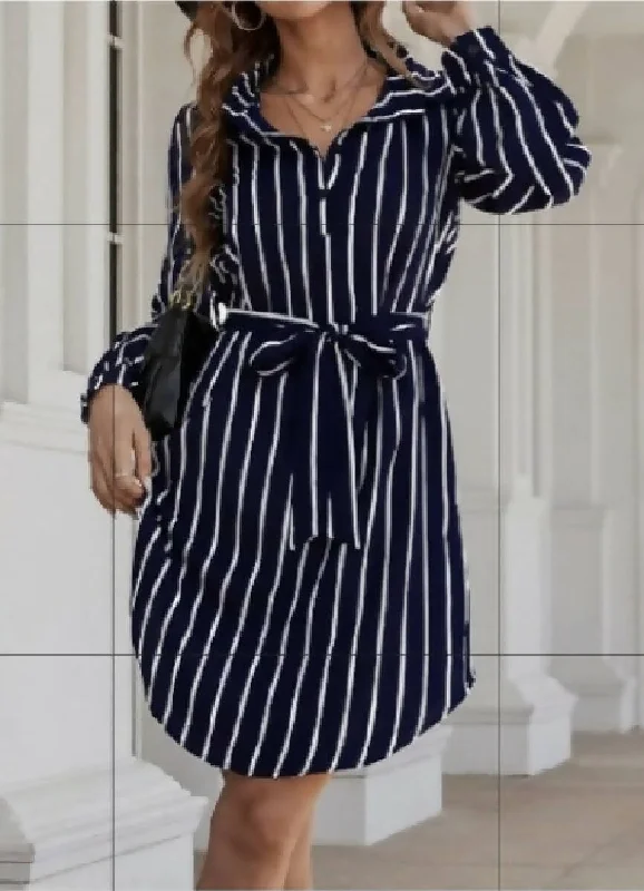 - Pregnant cat delivery room warming boxFashion Beauty Style 7 stripped Collar Shirt Navy Blue Dress