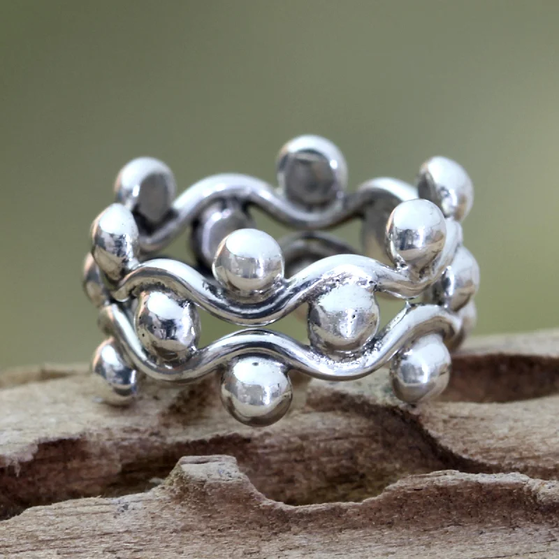 - ​​Pet toys under    yuanFloral Buds Sterling Silver Band Ring