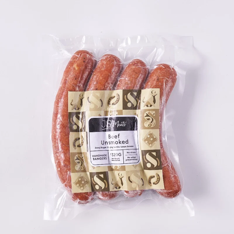 - Organic cotton dog bibsUnsmoked Beef Banger Sausage 4pcs/pack