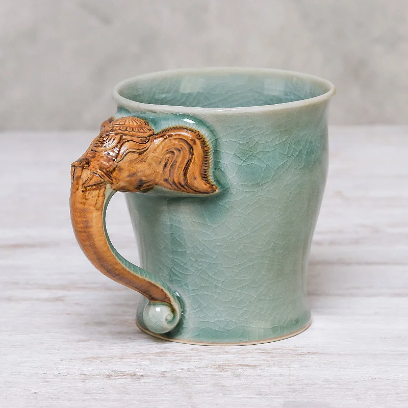 - Pet vitamin complex nutrition tabletsElephant Handle in Green Celadon Ceramic Elephant Mug in Green from Thailand (10 oz.)