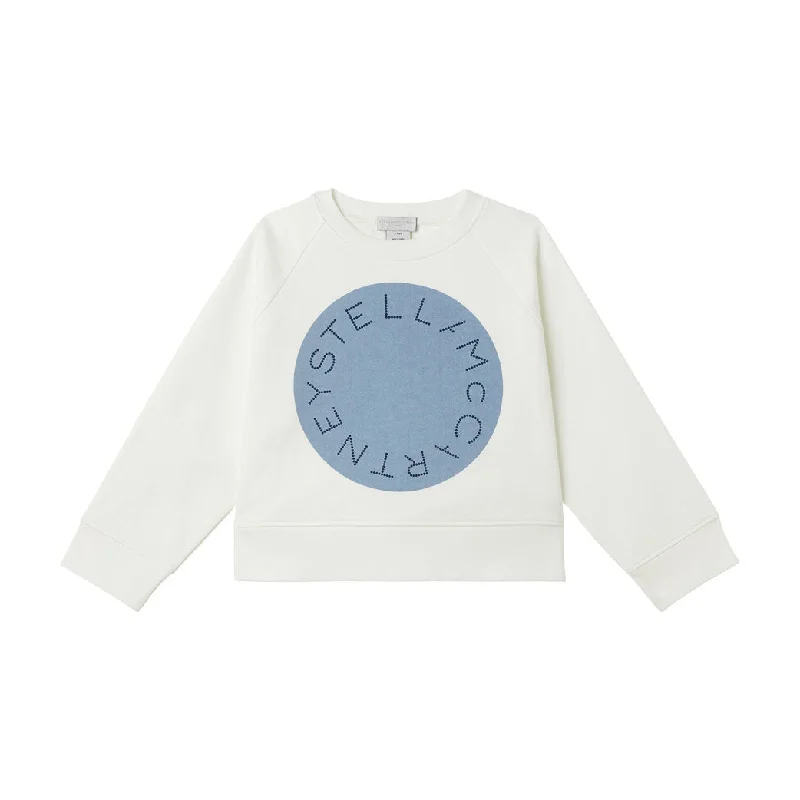 ---Stella McCartney White Blue Logo Sweatshirt