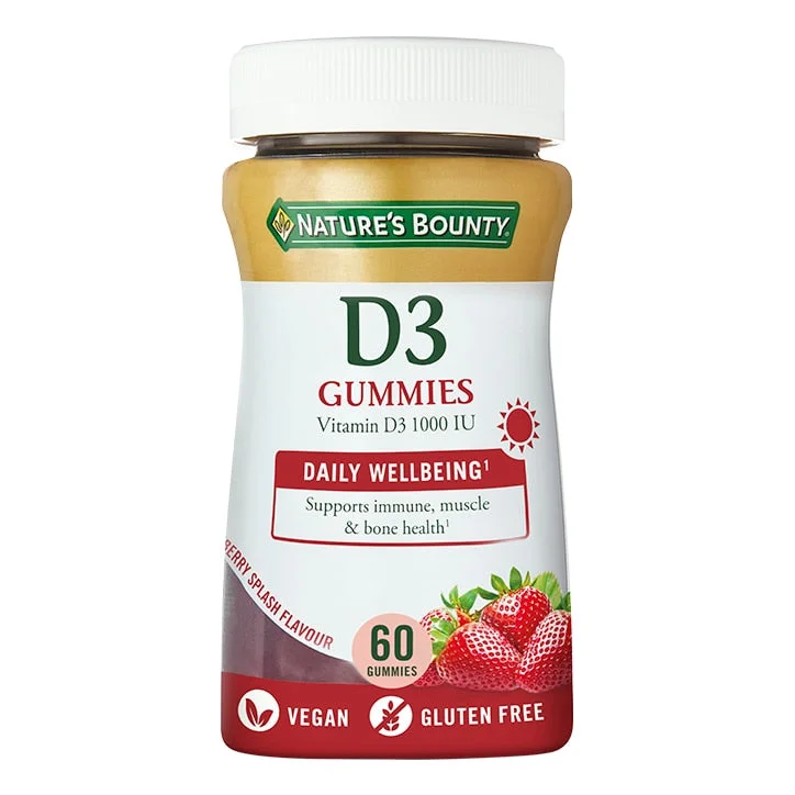 - Pet tear stain cleaning wipesNature’s Bounty® Vitamin D3 60 Gummies