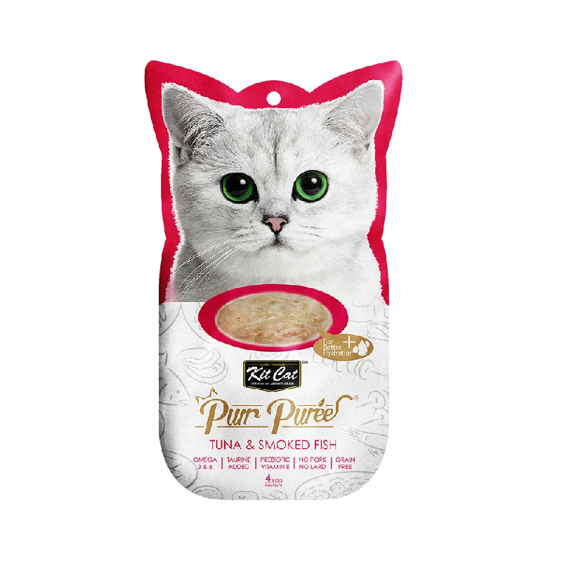    - High-protein cat food  Kit Cat - Kit Cat Purr Puree - Tuna & Smoke Fish (Cat Treat)