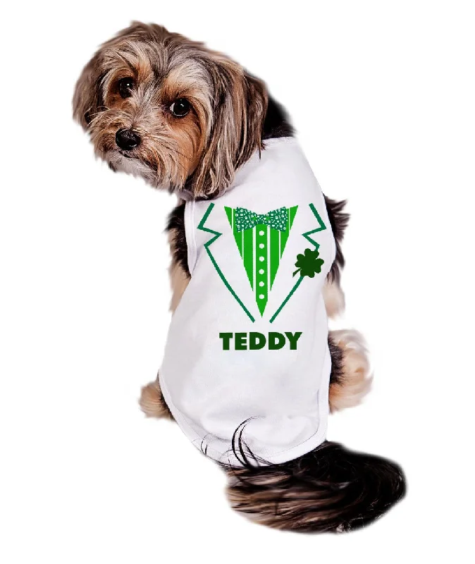 Pet birthday party clothesDog Shirt | St. Patricks Tuxedo