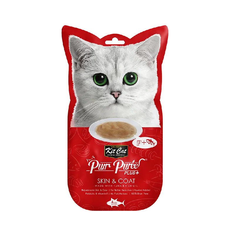 Cat FoodKit Cat - Kit Cat Purr Puree Plus - Tuna & Fish Oil Skin & Coat Treat (Cat Treat)