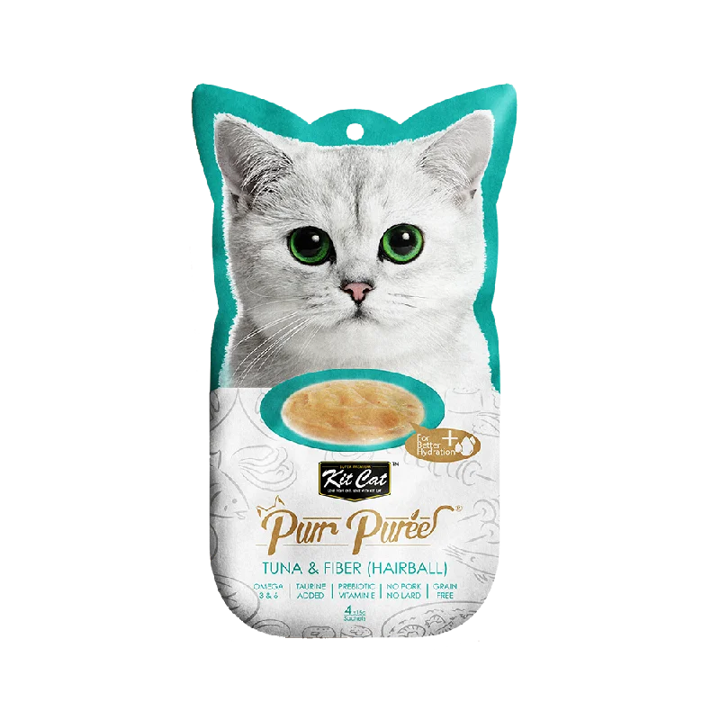    - Cat food for pregnant and nursing cats  Kit Cat - Kit Cat Purr Puree - Tuna & Fiber Hairball Control (Cat Treat)