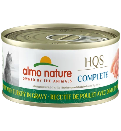    - Outdoor cat food  Almo Nature - HQS Complete Chicken Recipe with Turkey in Gravy (Wet Cat Food)