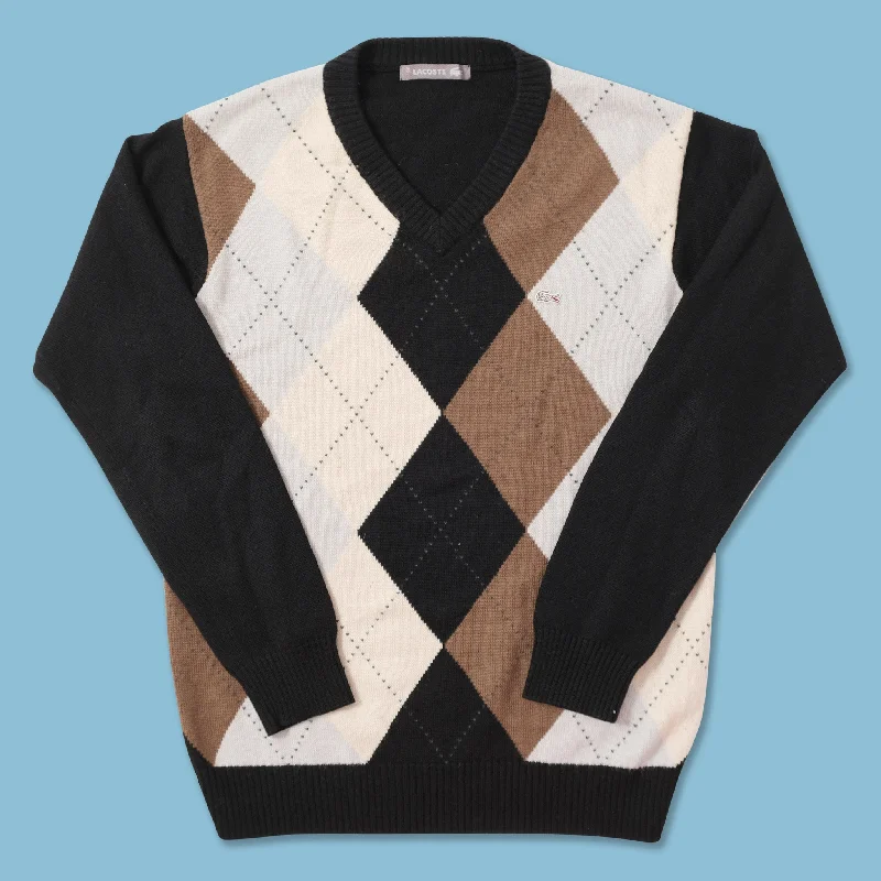 ---Lacoste Argyle Knit Sweater small