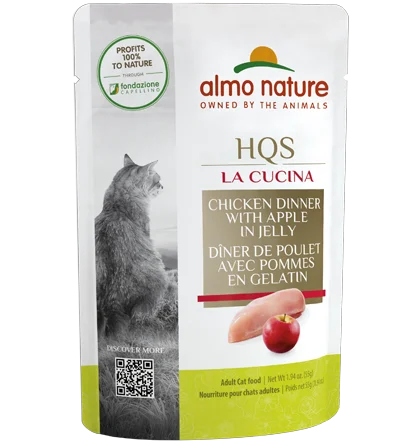    - Cat food for digestive health  Almo Nature - HQS La Cucina Chicken Dinner with Apple in Jelly (Wet Cat Food)