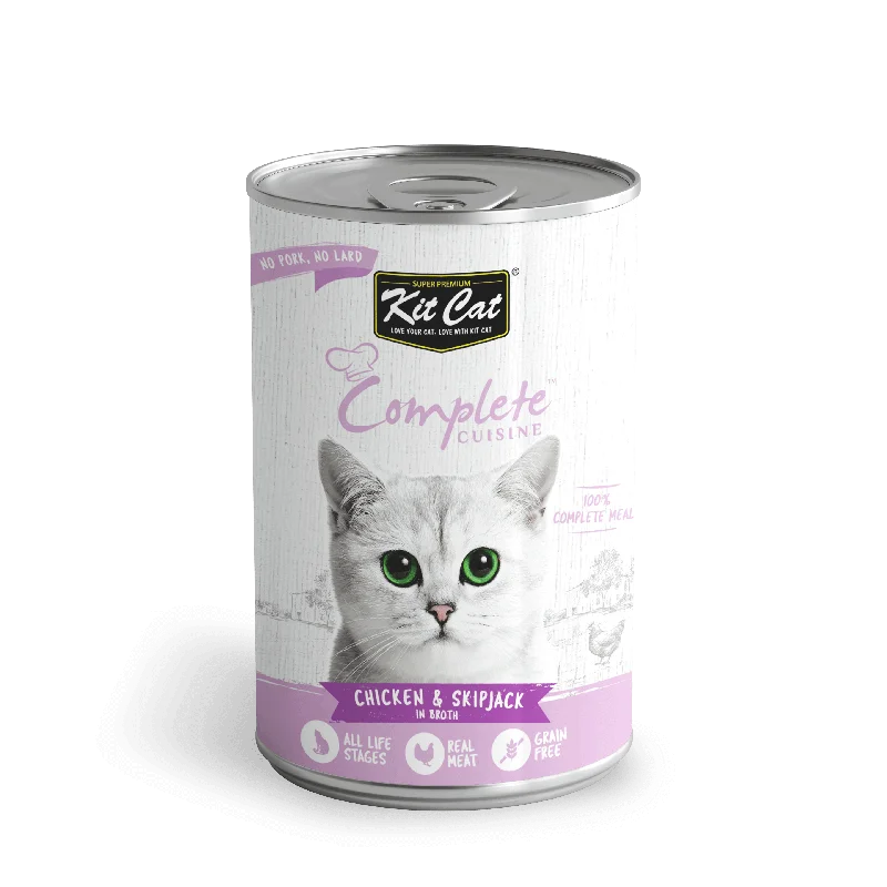    - Affordable cat food with good quality  Kit Cat - Complete Cuisine - Chicken and Skipjack in Broth (Wet Cat Food)