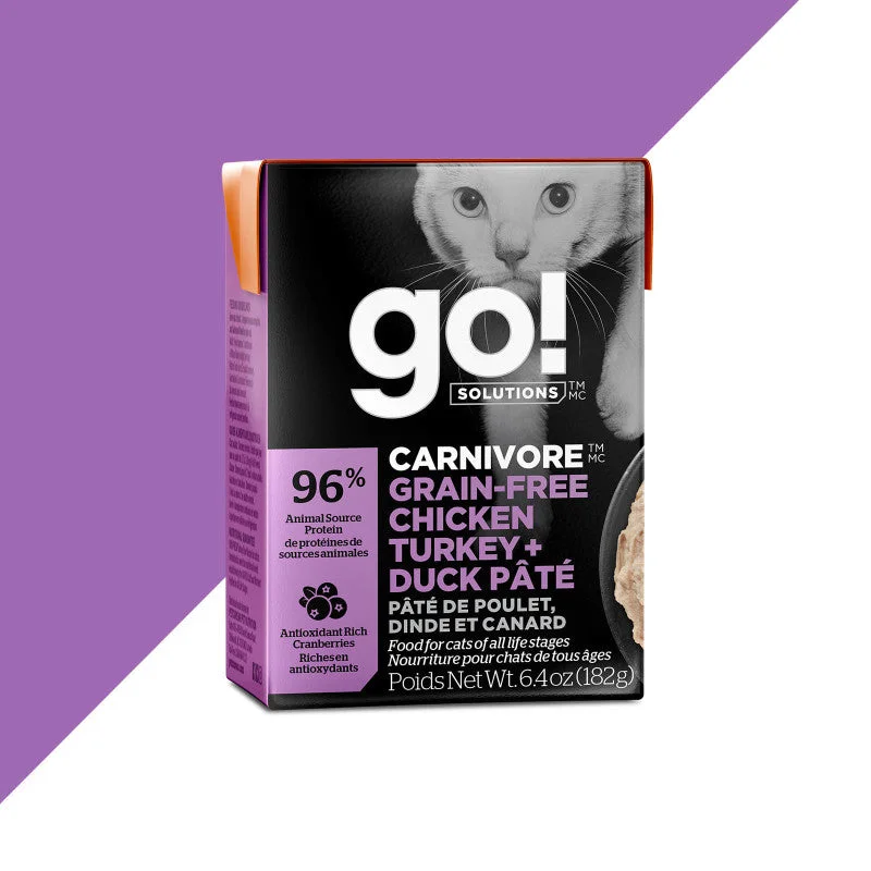    - Royal Canin cat food recommendations  Go! SOLUTIONS - Carnivore - Grain Free Chicken, Turkey & Duck Pate (Wet Cat Food)