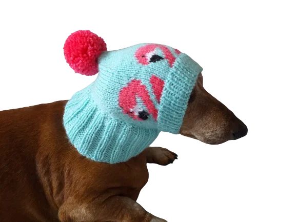 Cat clothesFlamingo knitted hat for dogs, dog clothes with flamingos