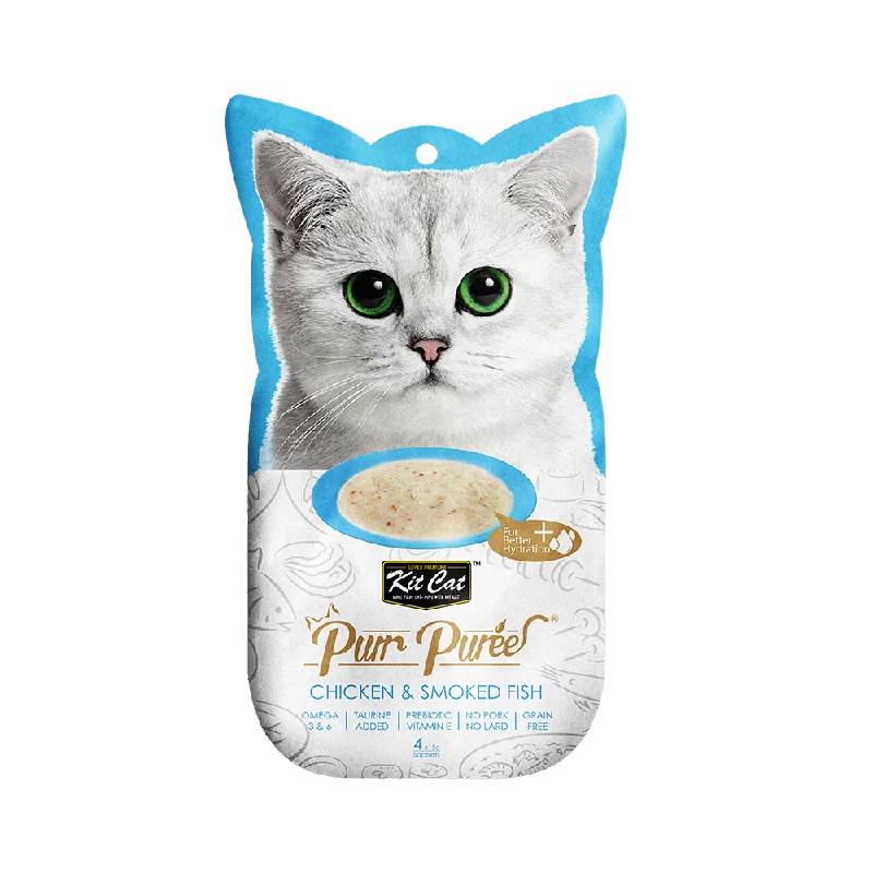    - Senior cat food  Kit Cat - Kit Cat Purr Puree - Chicken & Smoke Fish (Cat Treat)