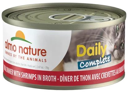  . **Ingredient-Related**  Almo Nature - Daily Complete Tuna Dinner with Shrimps in Broth (Wet Cat Food).