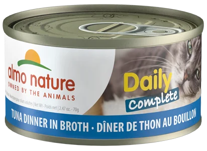    - Grain-free cat food recommendations  Almo Nature - Daily Complete Tuna Dinner in Broth (Wet Cat Food)