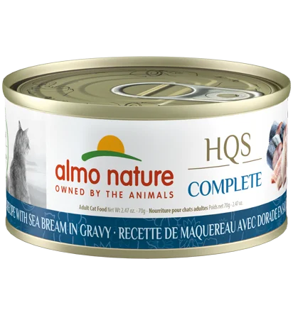    - Cat food for multi-cat households  Almo Nature - HQS Complete Mackerel Recipe with Sea Bream in Gravy (Wet Cat Food)