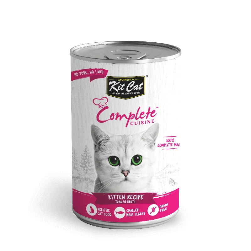    - Recommended online stores for cat food  Kit Cat - Complete Cuisine - Tuna in Broth (Wet Kitten Food)