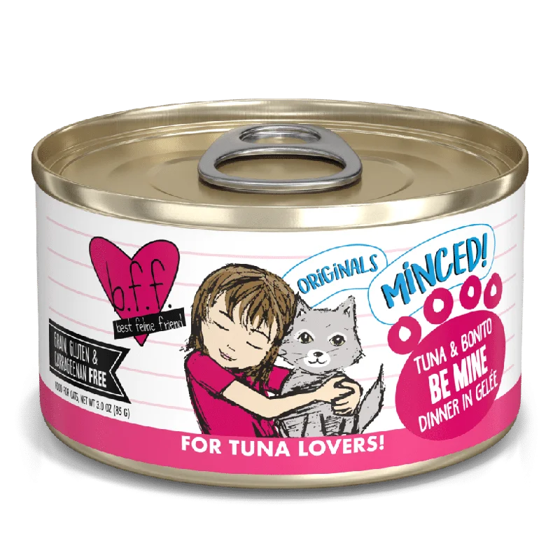    - How is Bricky cat food?  Weruva - b.f.f Best Feline Friend - Tuna & Bonito Be Mine (Wet Cat Food)