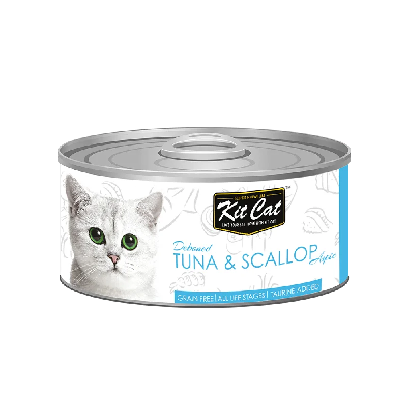    - High-protein cat food  Kit Cat - Deboned Tuna & Scallop Toppers (Wet Cat Food)